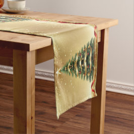 Caminho De Mesa Médio Christmas Tree Ribbons Holiday Table Runner