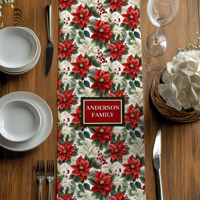 Caminho De Mesa Médio Christmas Wreath Table Runner Personalized Gift (Christmas Wreath Table Runner Personalized Gift)