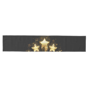 Caminho De Mesa Médio Cinco estrelas douradas a preto