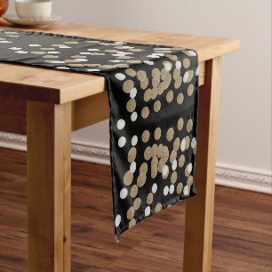 Caminho De Mesa Médio conetti de ouro preto brilhante minimalista