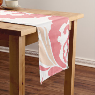 Caminho De Mesa Médio Cor damasco rosa