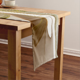 Caminho De Mesa Médio Cores Metálicas Preciosas Abstratas Modernas Fract