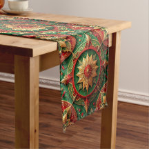 Corredor de Mesa Decorativo de Feriado Vermelho Ve