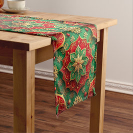 Caminho De Mesa Médio Corredor de Mesa Decorativo de Feriado Vermelho Ve