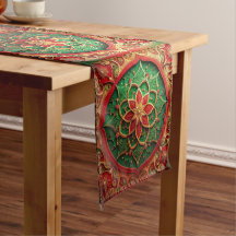 Corredor de Mesa Decorativo de Férias Vermelho Ver