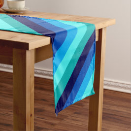 Caminho De Mesa Médio Corrente de Mesa Média com Faixa Teal Azul Icy