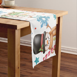Caminho De Mesa Médio Deixem-no Neve Padrões de Neve no Natal