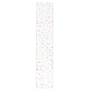 Caminho De Mesa Médio Design Branco de Pontos de Confetti Iridescentes E