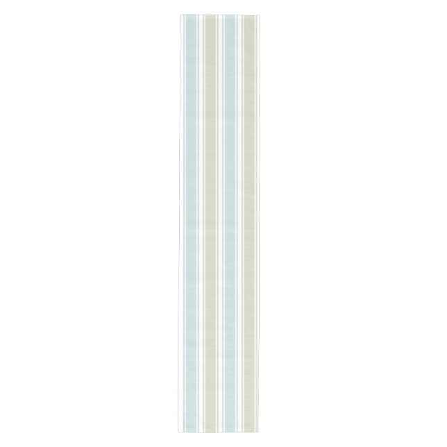 Caminho De Mesa Médio Dupla Listra Seafoam & Azul (Frente)