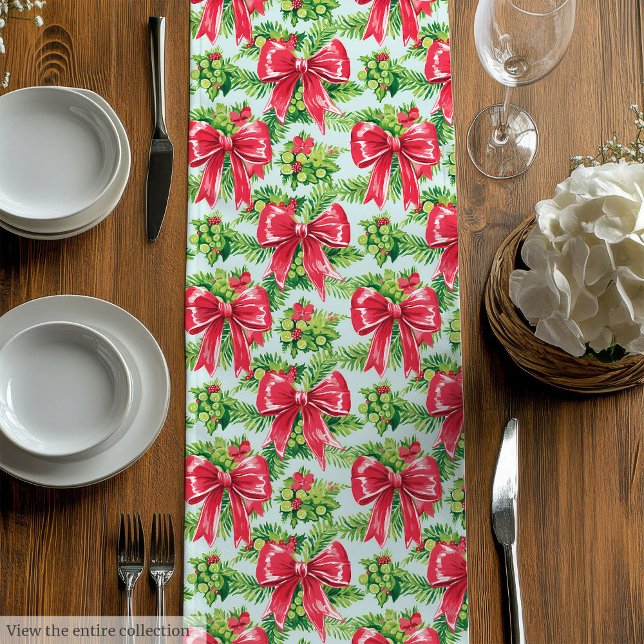 Caminho De Mesa Médio Elegant hot red pink preppy Christmas table runner (Elegant hot red pink preppy Christmas table runner)