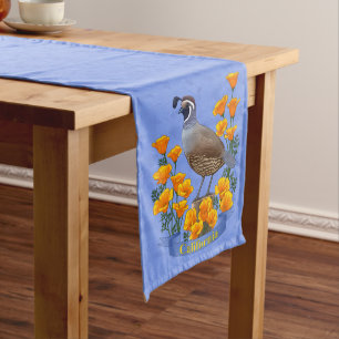 Caminho De Mesa Médio Estado da Califórnia - Pássaro Quail & Ouro Poppy