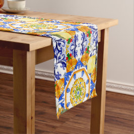 Caminho De Mesa Médio Estilo siciliano,limões,majolica