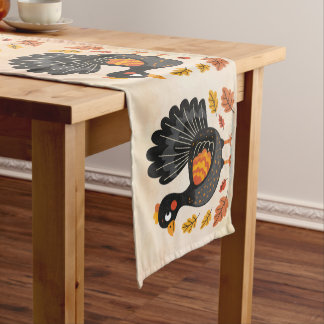 Caminho De Mesa Médio Feliz Mesa de Ação de Graças da Turquia