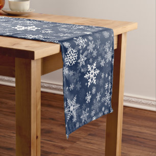 Caminho De Mesa Médio Flocos de neve Gráfico Personalizar Fundo de Cor e