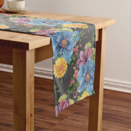 Caminho De Mesa Médio Floral bonito E Escuro