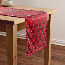 Caminho De Mesa Médio Fundo de Natal Vermelho Brilhante