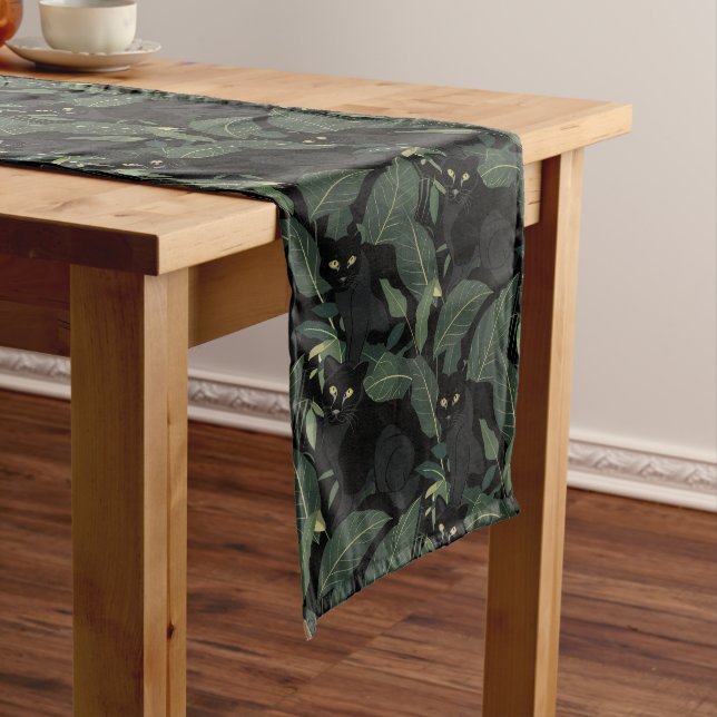 Caminho De Mesa Médio Gato selvagem preto moderno (No Local)