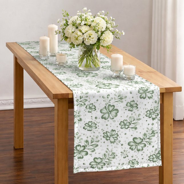 Caminho De Mesa Médio  Green Clover Pattern  (Criador carregado)