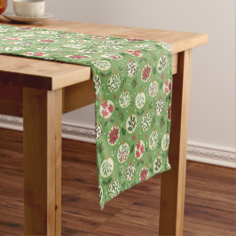 Caminho De Mesa Médio HandDrawn Christmas Ornament Table Runner