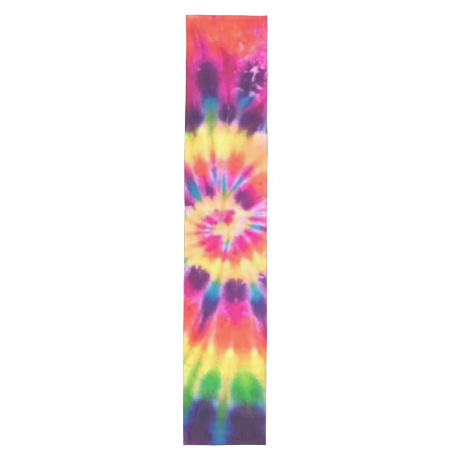 Caminho De Mesa Médio Hippy Peace Retro 60s Tie Dye Medium Mesa Runner (Frente)