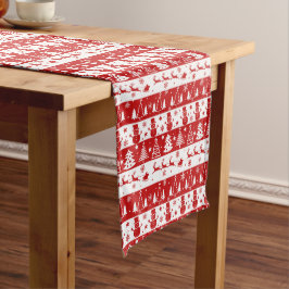 Caminho De Mesa Médio Imagens de Natal Silhuette da Arte Vermelha White