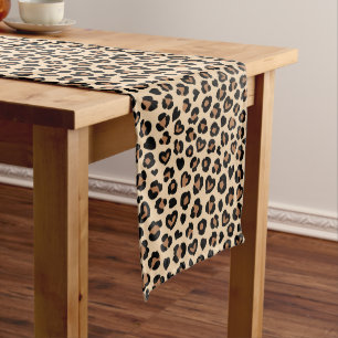 Caminho De Mesa Médio Impressão Animal, Leopardo Castanho, Manchas de Ch