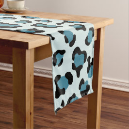 Caminho De Mesa Médio Impressão Leopardo, Manchas Leopardo, Leopardo Azu