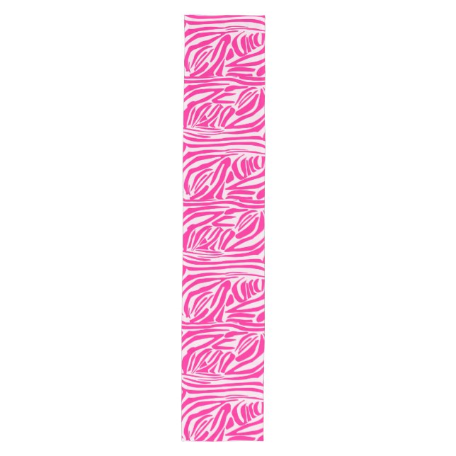 Caminho De Mesa Médio Impressão zebra rosa (Frente)