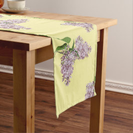 Caminho De Mesa Médio Lilas Românticas em Corredor de Mesa Creme