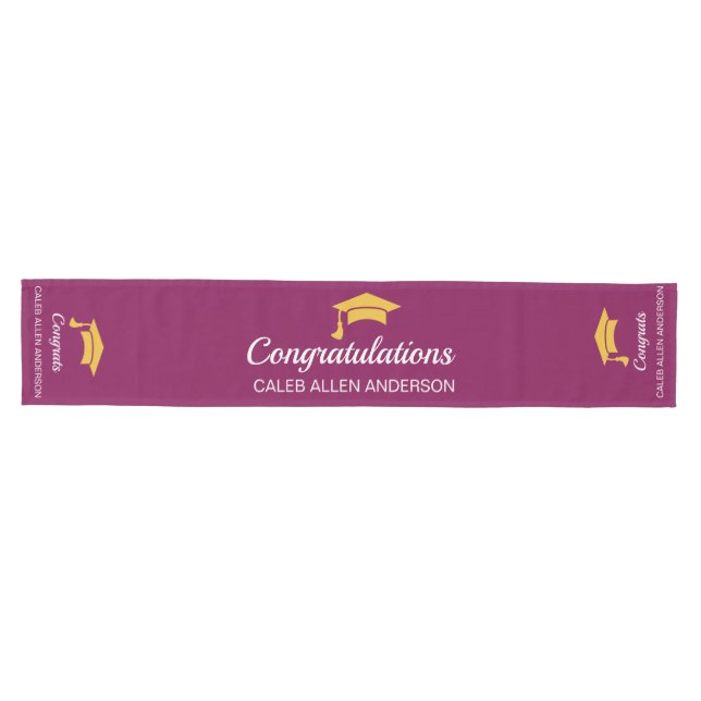 Caminho De Mesa Médio Maroon Boné de formatura Runner (Horizontal)