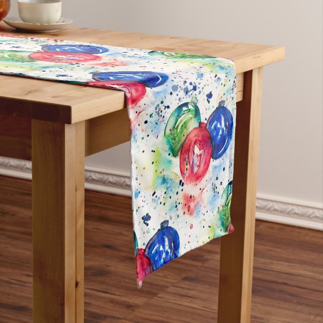 Caminho De Mesa Médio Mesa de Natal Baubles Holiday Ornament Runner (No Local)