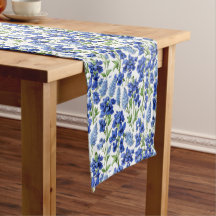 Mesa floral azul