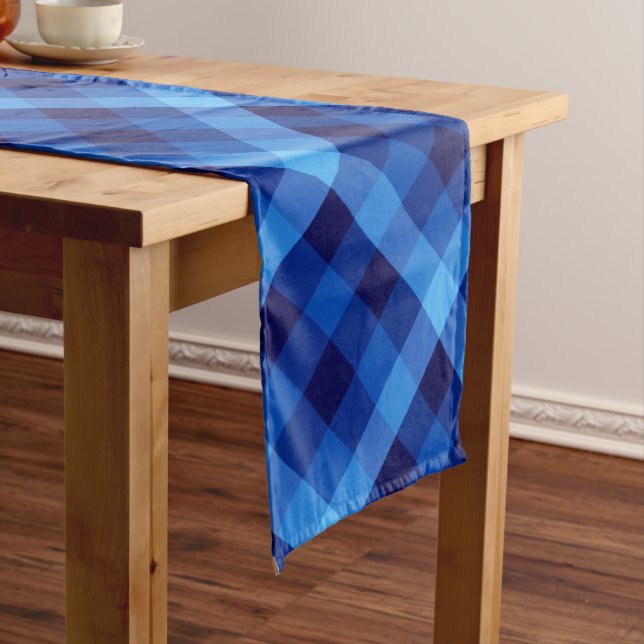 Caminho De Mesa Médio Mesa Média Xadrez Azul-Oceano Retroativo (No Local)