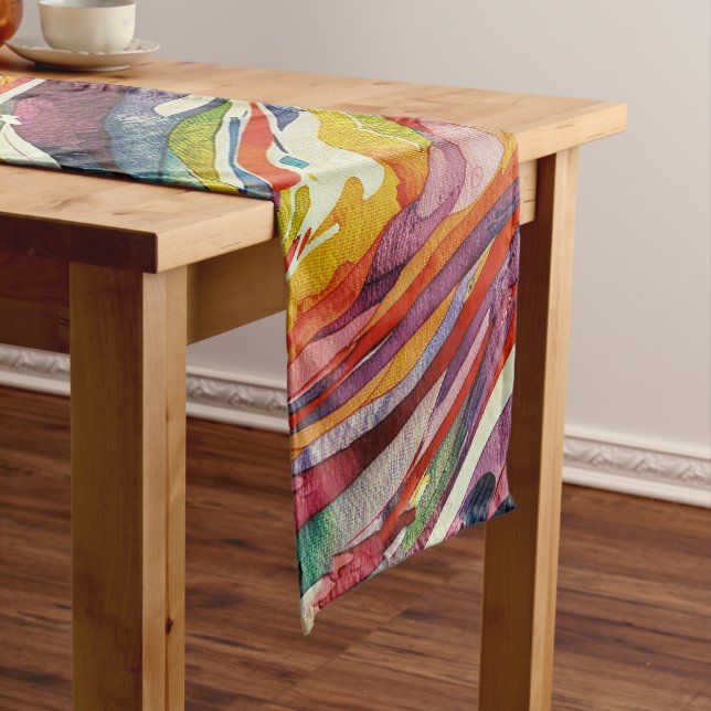 Caminho De Mesa Médio Modern abstract geometric digital pattern 40 (No Local)