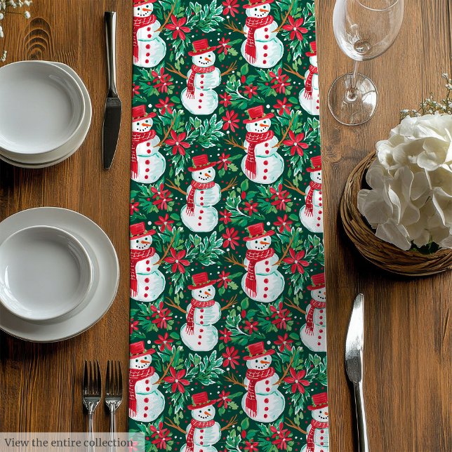 Caminho De Mesa Médio Modern magenta red preppy Christmas table runner (Modern magenta red preppy Christmas table runner)