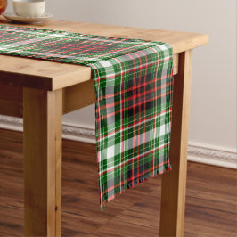 Caminho De Mesa Médio Natal, Xadrez Escocês Plaid Vermelho Verde