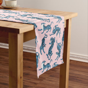 Caminho De Mesa Médio Padrão Asiático de Tigre Azul
