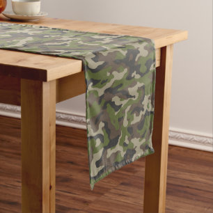 Caminho De Mesa Médio Padrão de Camuflagem Verde