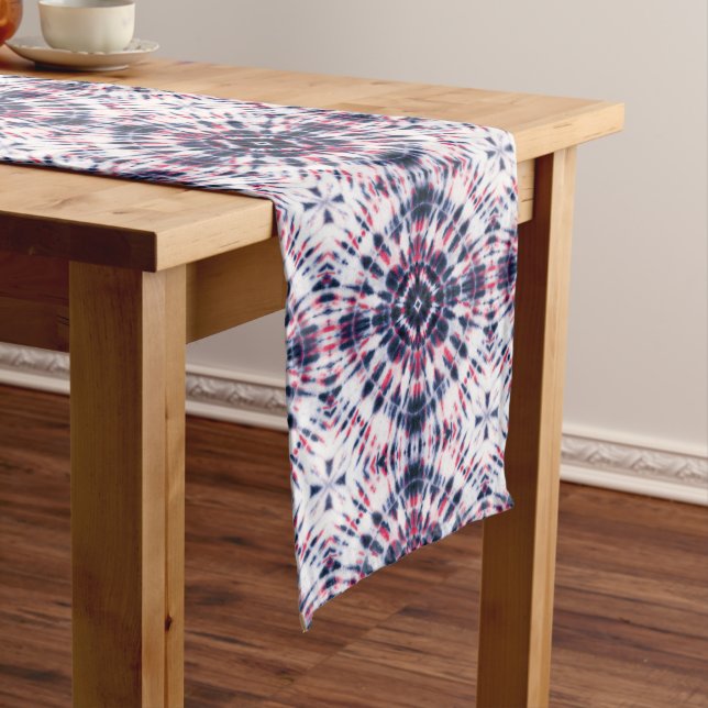 Caminho De Mesa Médio Padrão de Coluna Azul e Vermelho (No Local)