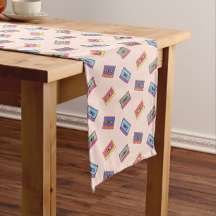 Caminho De Mesa Médio Padrão de fita de cassete de áudio de Neon Retro