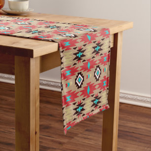 Caminho De Mesa Médio Padrão de visão nativo americano de Red Teal
