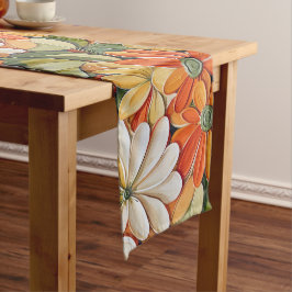 Caminho De Mesa Médio Padrão Floral Retro Vibrante Design
