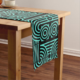 Caminho De Mesa Médio Padrão Geométrico Abstrato Futurista Labiríntico