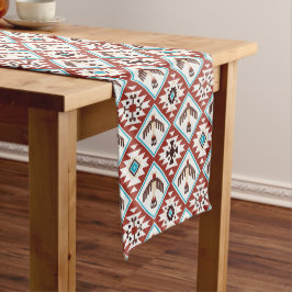 Caminho De Mesa Médio Padrão Nativo Americano de Águia Vermelha Azul