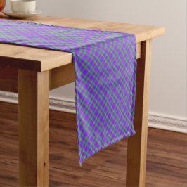 Caminho De Mesa Médio Padrão Xadrez Verde Roxo