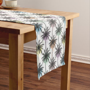 Caminho De Mesa Médio Paint Drop Palm Tree Patterno
