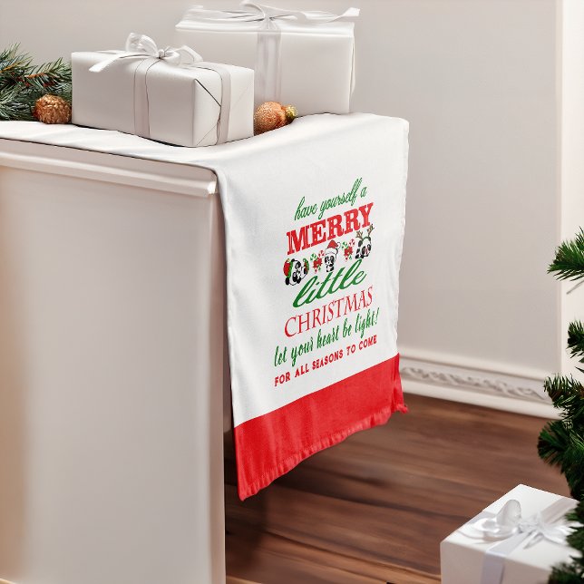 Caminho De Mesa Médio Pandas de Natal Personalizadas (Criador carregado)