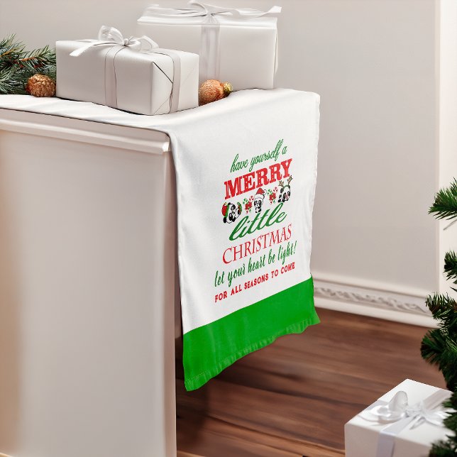 Caminho De Mesa Médio Pandas de Natal Personalizadas (Criador carregado)