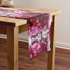 Caminho De Mesa Médio Pano de Mesa de Natal Flocos de Neve Boneco de Nev