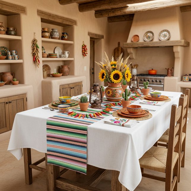 Caminho De Mesa Médio Pastel serape stripes (Criador carregado)